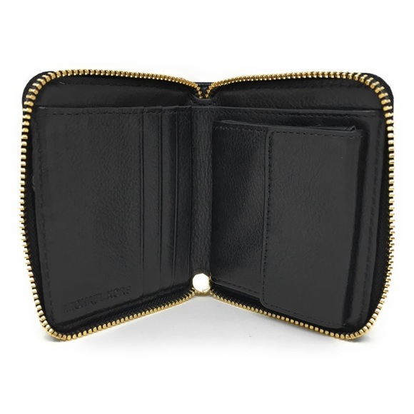 Michael Kors Black Jet Set Zip Around Bifold Wallet - Picture 7 of 9